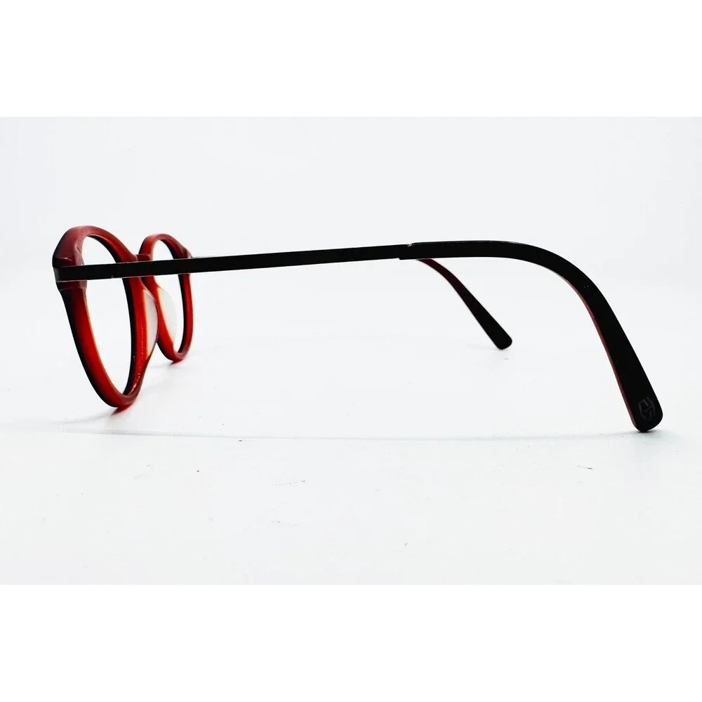 Blackfin Eyeglasses Mens Black Red Round Frame Italy 48-21-140